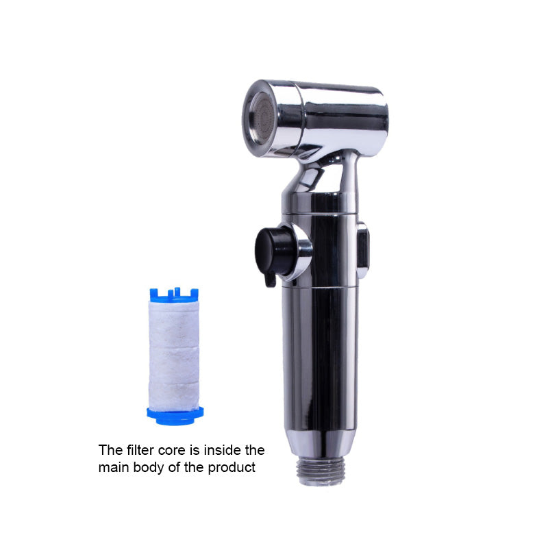 ONOJ Silver household hand-held bidet spray can filter one button water stop bathroom toilet spray shower nozzle