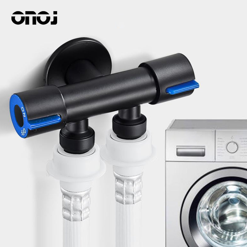 ONOJ  Stainless Steel Dual Control Multi-Function Angle Valve with Independent Switches, Universal, Black