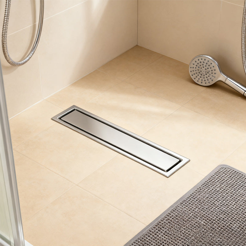 ONOJ 304 Stainless Steel Invisible Floor Drain 20-60cm Bathrooms Anti-Clog Quick Drain