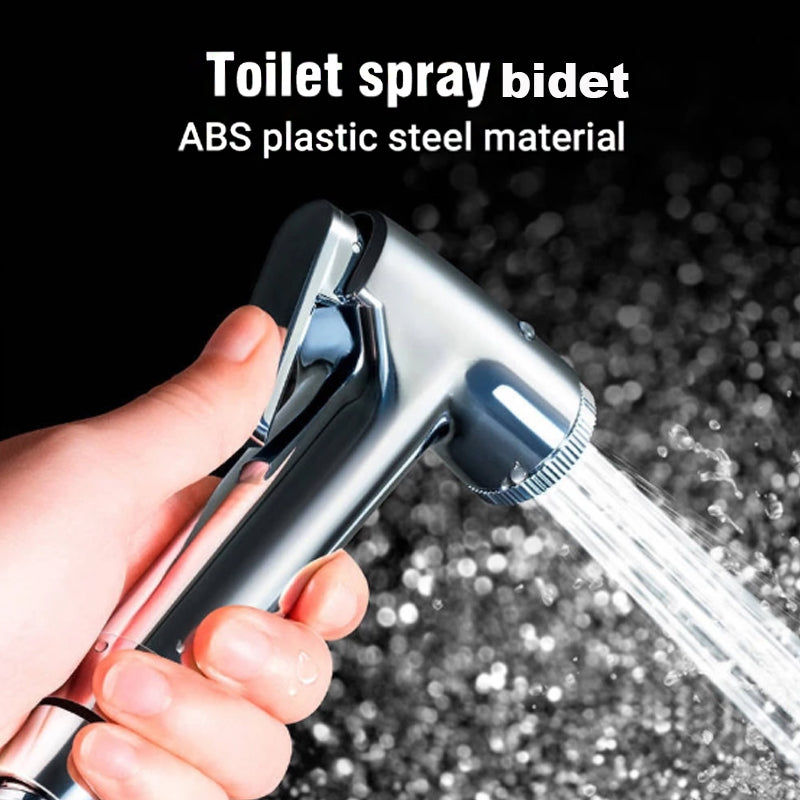 ONOJ Wall-mounted Toilet Bidet Sprayer Set with Drilling-free Bracket for Bathroom Commode Cleaning