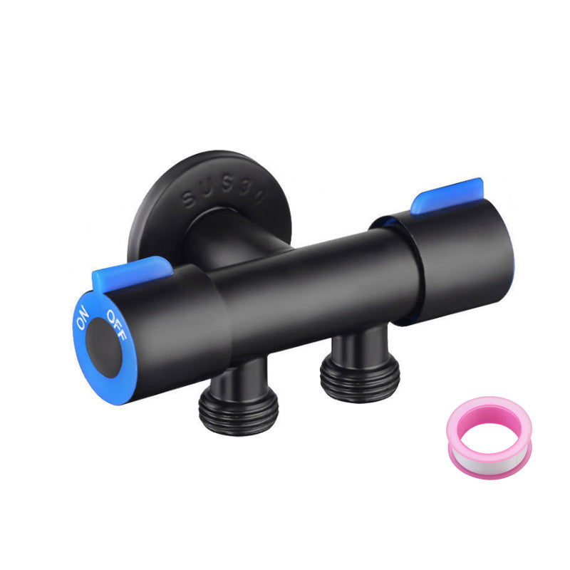 ONOJ  Stainless Steel Dual Control Multi-Function Angle Valve with Independent Switches, Universal, Black
