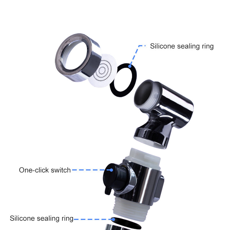 ONOJ Silver household hand-held bidet spray can filter one button water stop bathroom toilet spray shower nozzle