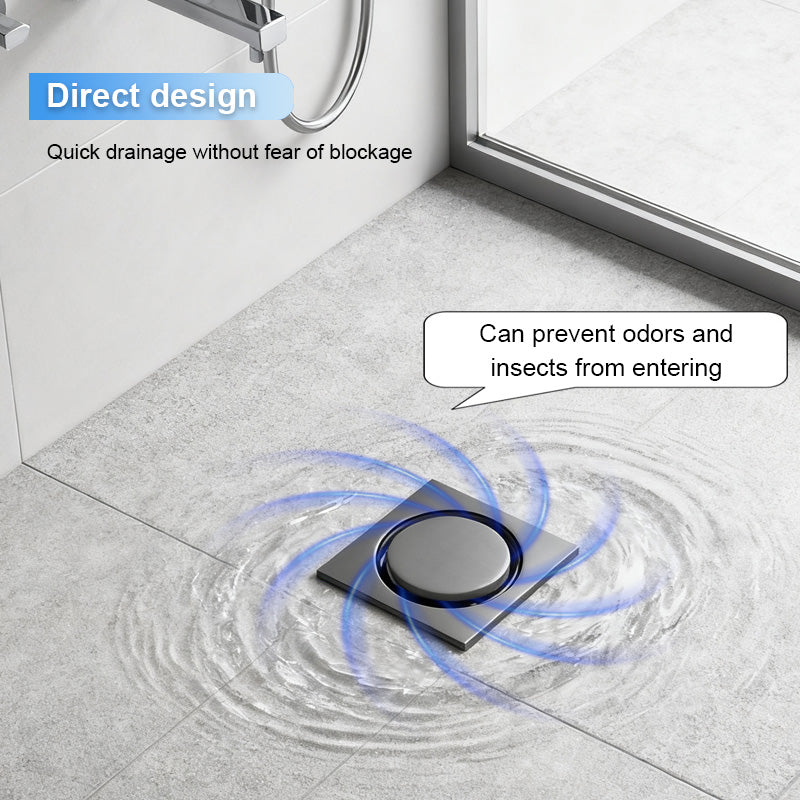ONOJ 304 Stainless Steel Dark Gray Anti-Clog Shower Drain, Fast Draining & Odor Prevention, for Bathroom and Balcony