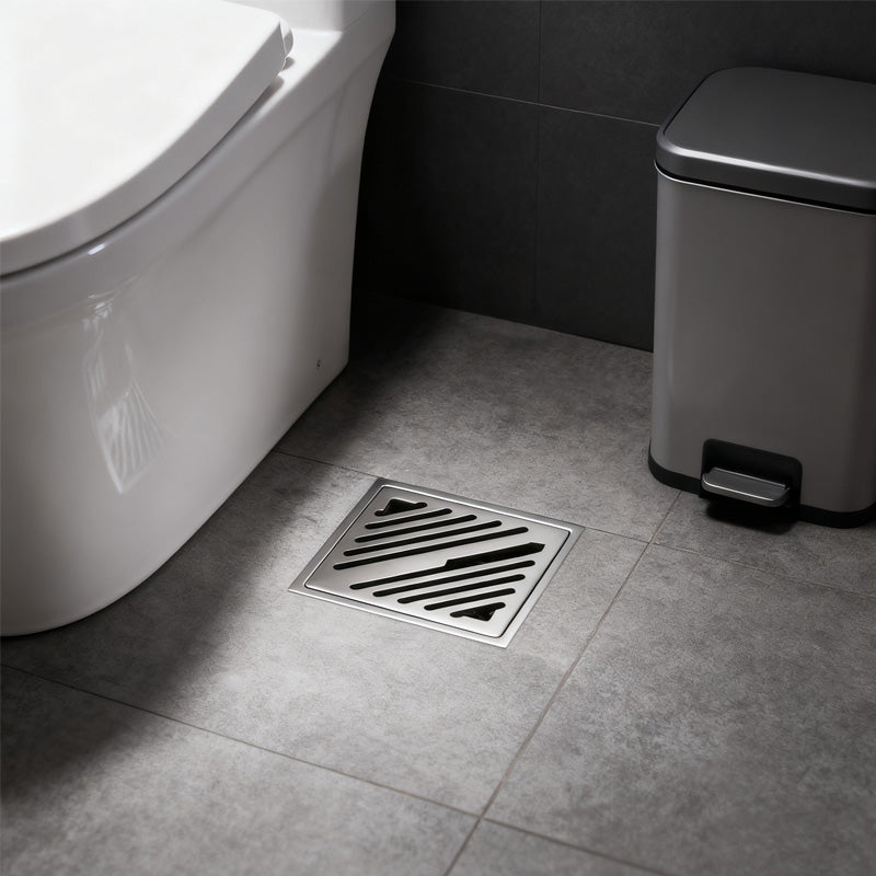 ONOJ Stainless Steel Square Shower Drain with Anti-Odor System and Removable Strainer，4x4 Inch