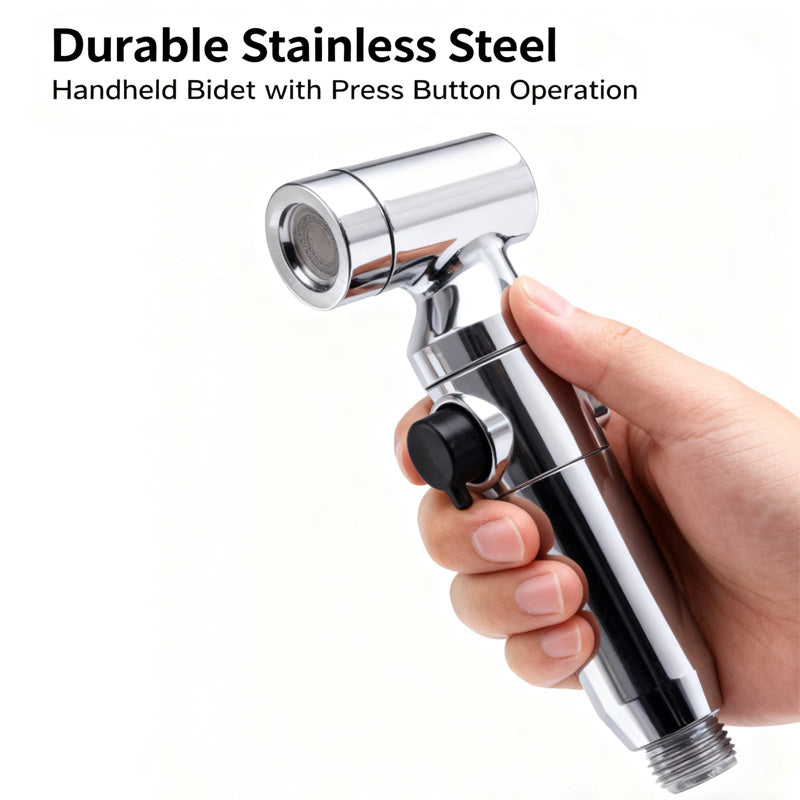ONOJ Silver household hand-held bidet spray can filter one button water stop bathroom toilet spray shower nozzle