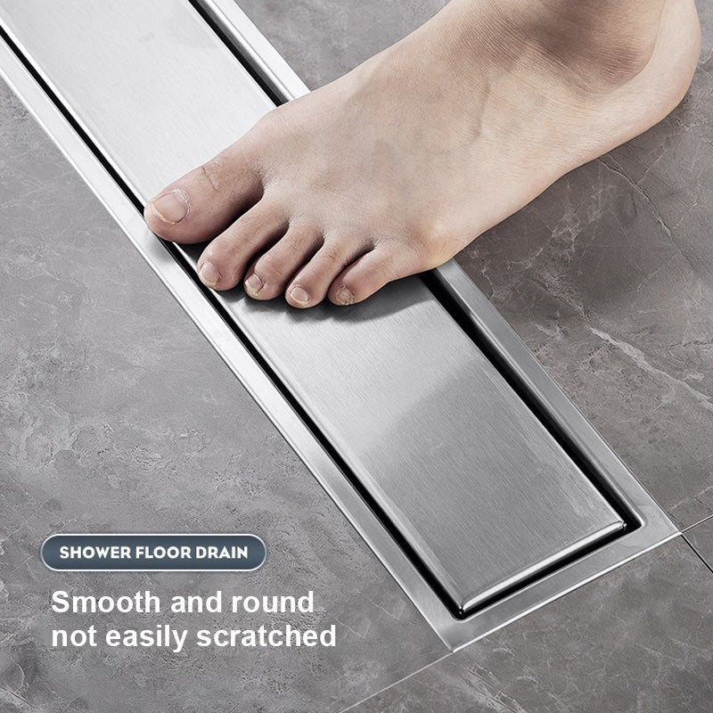 ONOJ 304 Stainless Steel Invisible Floor Drain 20-60cm Bathrooms Anti-Clog Quick Drain