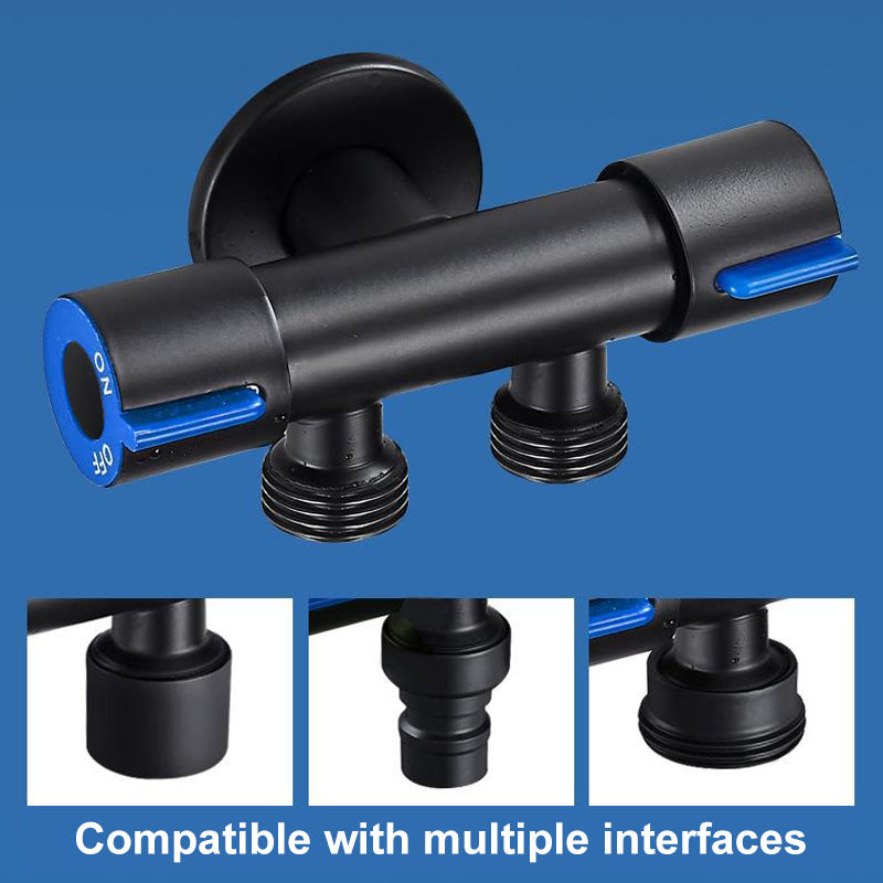 ONOJ  Stainless Steel Dual Control Multi-Function Angle Valve with Independent Switches, Universal, Black