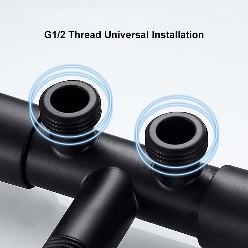 ONOJ  Stainless Steel Dual Control Multi-Function Angle Valve with Independent Switches, Universal, Black