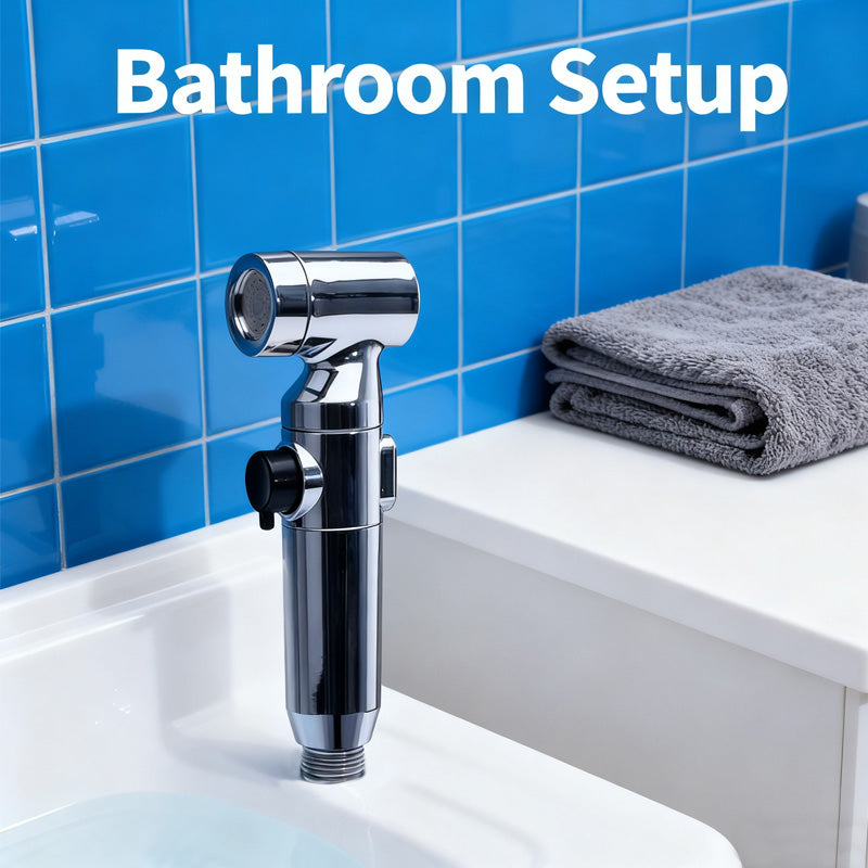 ONOJ Silver household hand-held bidet spray can filter one button water stop bathroom toilet spray shower nozzle