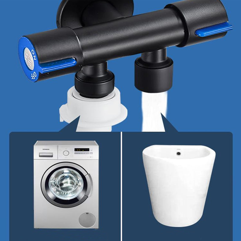 ONOJ  Stainless Steel Dual Control Multi-Function Angle Valve with Independent Switches, Universal, Black