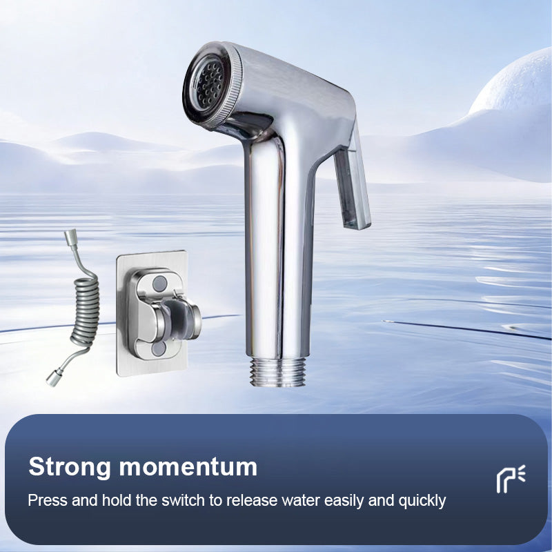 ONOJ Wall-mounted Toilet Bidet Sprayer Set with Drilling-free Bracket for Bathroom Commode Cleaning